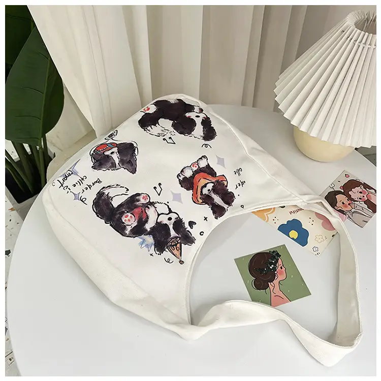 Schoolboy Puppy Canvas Shoulder Bag Large Capacity — feature 31