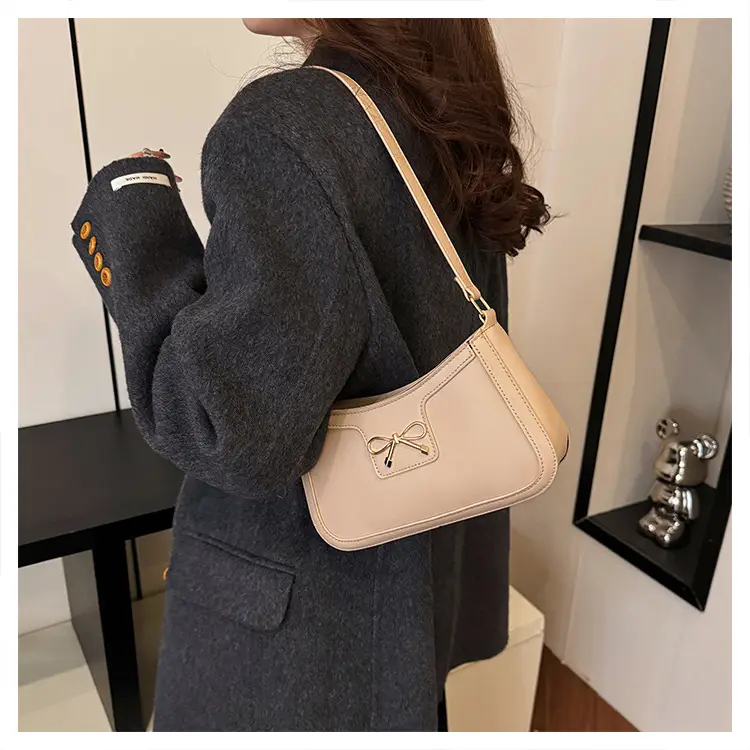 Women's One-shoulder Crossbody Bag Beige Retro Design — feature 15