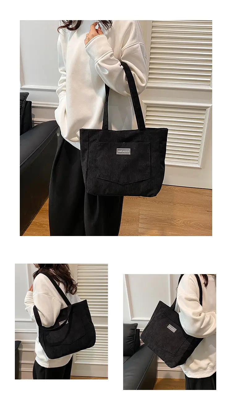 Vintage Velvet Tote Bag Women Winter New Shoulder Crossbody — feature 20