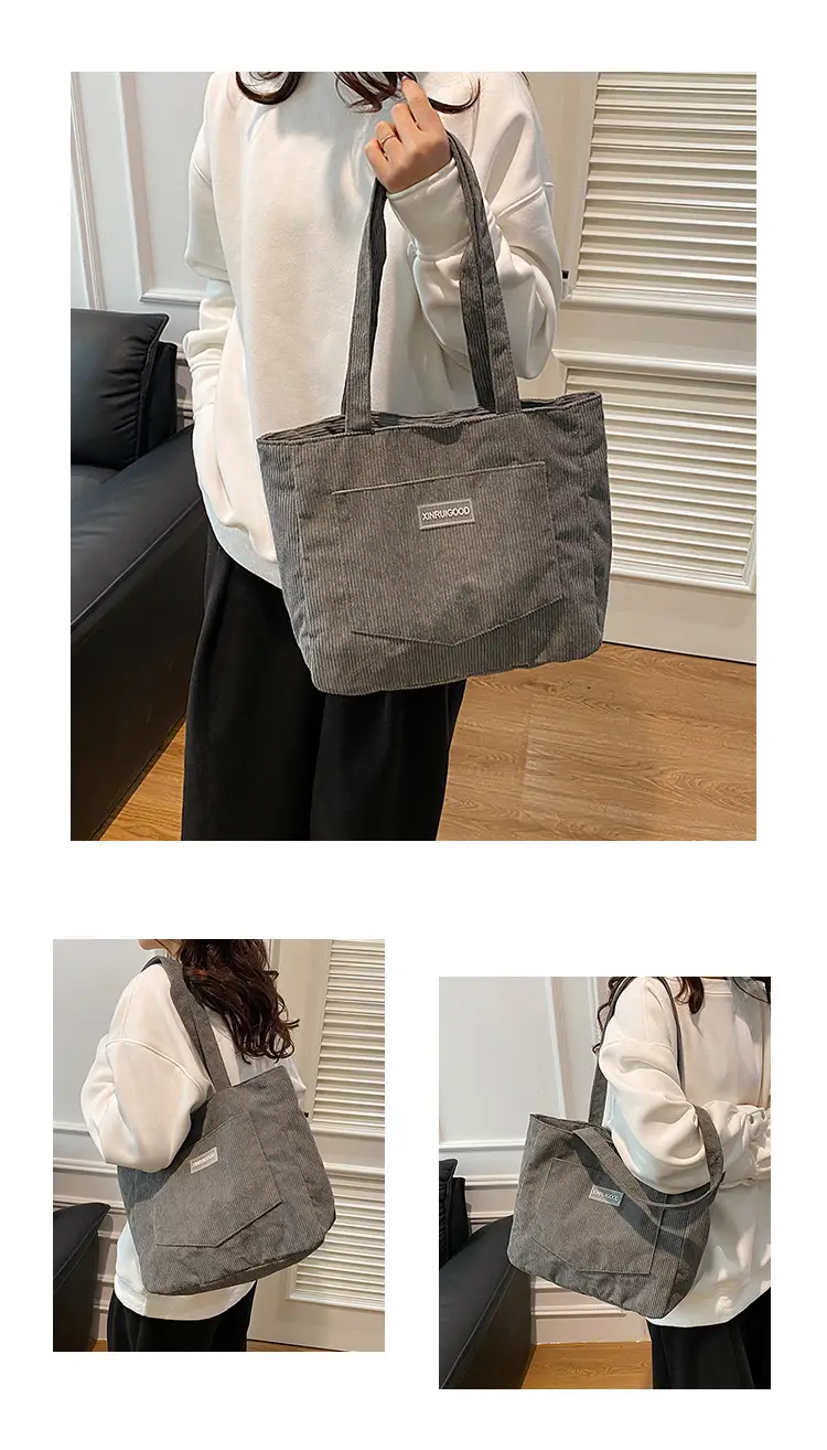 Vintage Velvet Tote Bag Women Winter New Shoulder Crossbody — feature 21