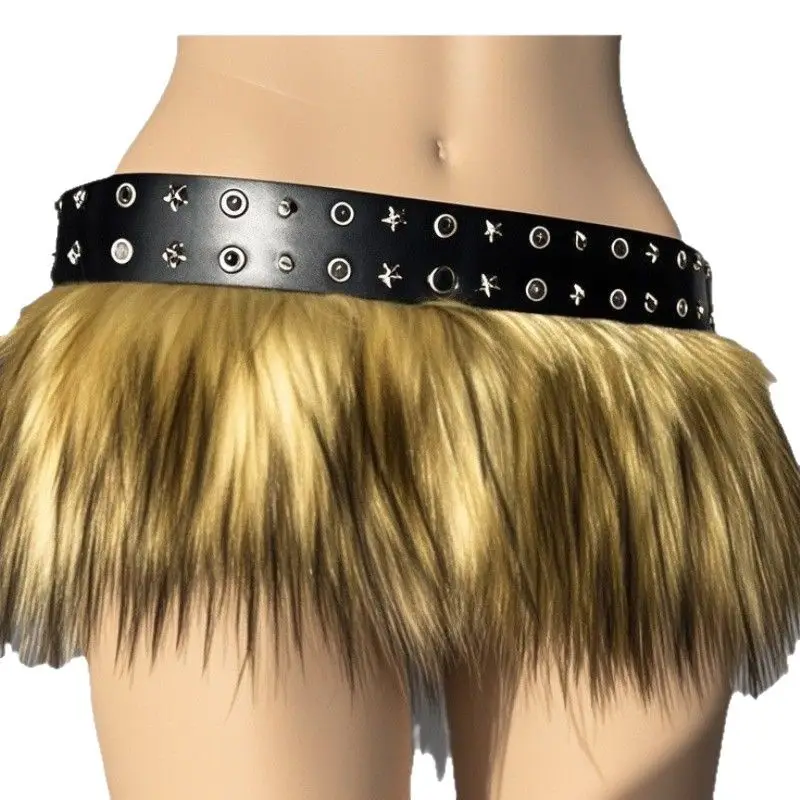 Mao Mao Tassel Belt Punk Black Gold Belt - Image 6