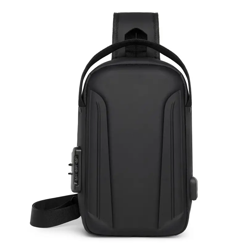 2025 Men's Anti-Theft Crossbody Bag Grey Black - Image 8
