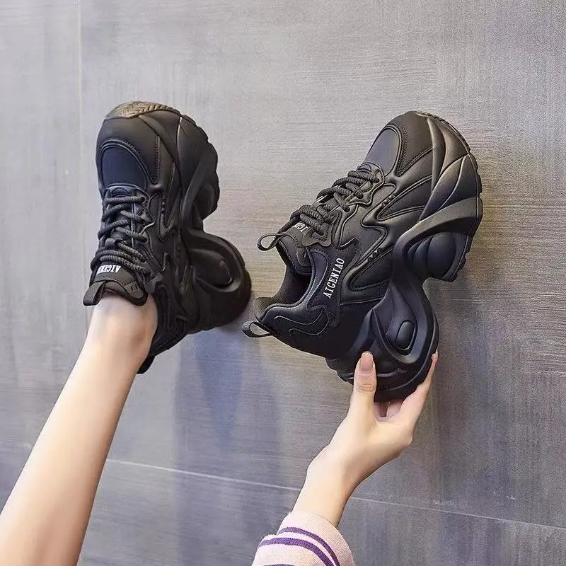 Women Black Thick Heel Casual Shoes 2025 - Image 4