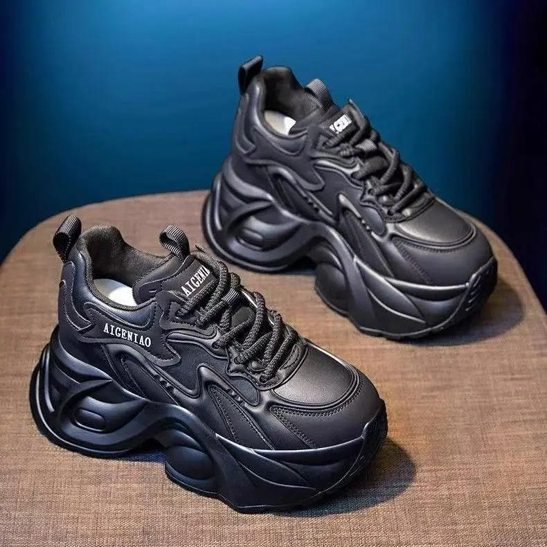 Women Black Thick Heel Casual Shoes 2025 - Image 6