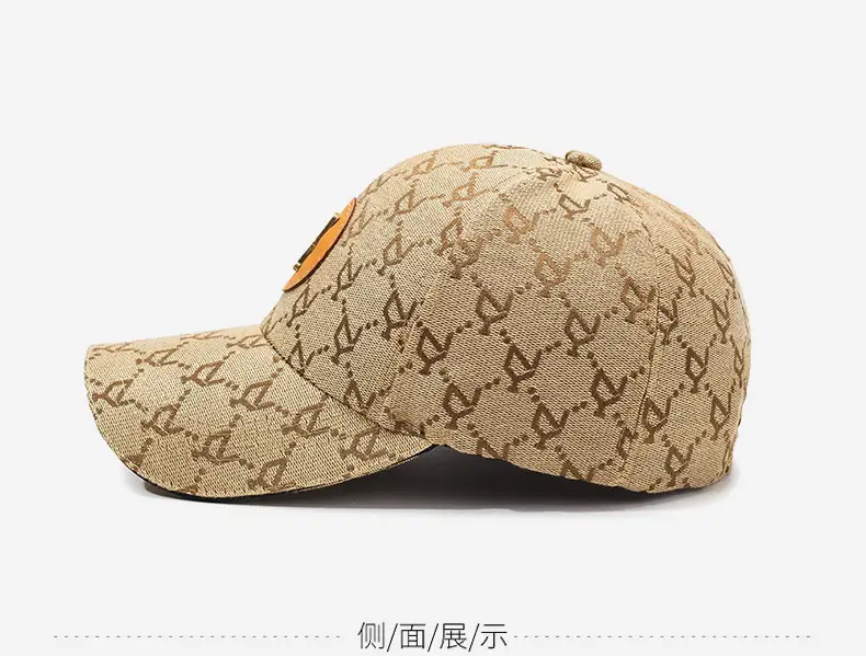 Blue Embroidered Men's Baseball Cap with Leather Badge — feature 11