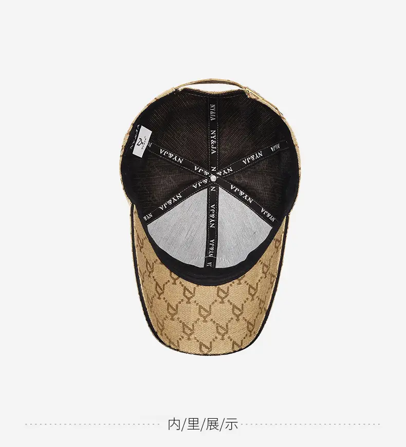 Blue Embroidered Men's Baseball Cap with Leather Badge — feature 14