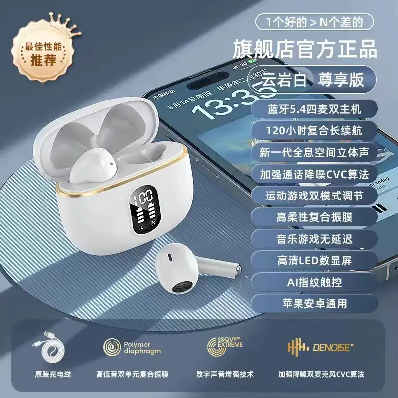 Cross-Border Q16 Bluetooth Earphones, Two Pairs in One, High-Quality Wireless Noise-Canceling Earphones with Long Battery Life, Sports Couple Style Earphones