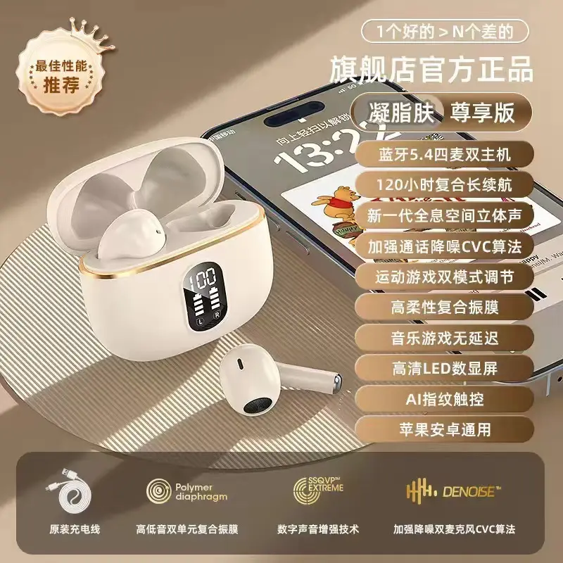 Cross-Border Q16 Bluetooth Earphones, Two Pairs in One, High-Quality Wireless Noise-Canceling Earphones with Long Battery Life, Sports Couple Style Earphones