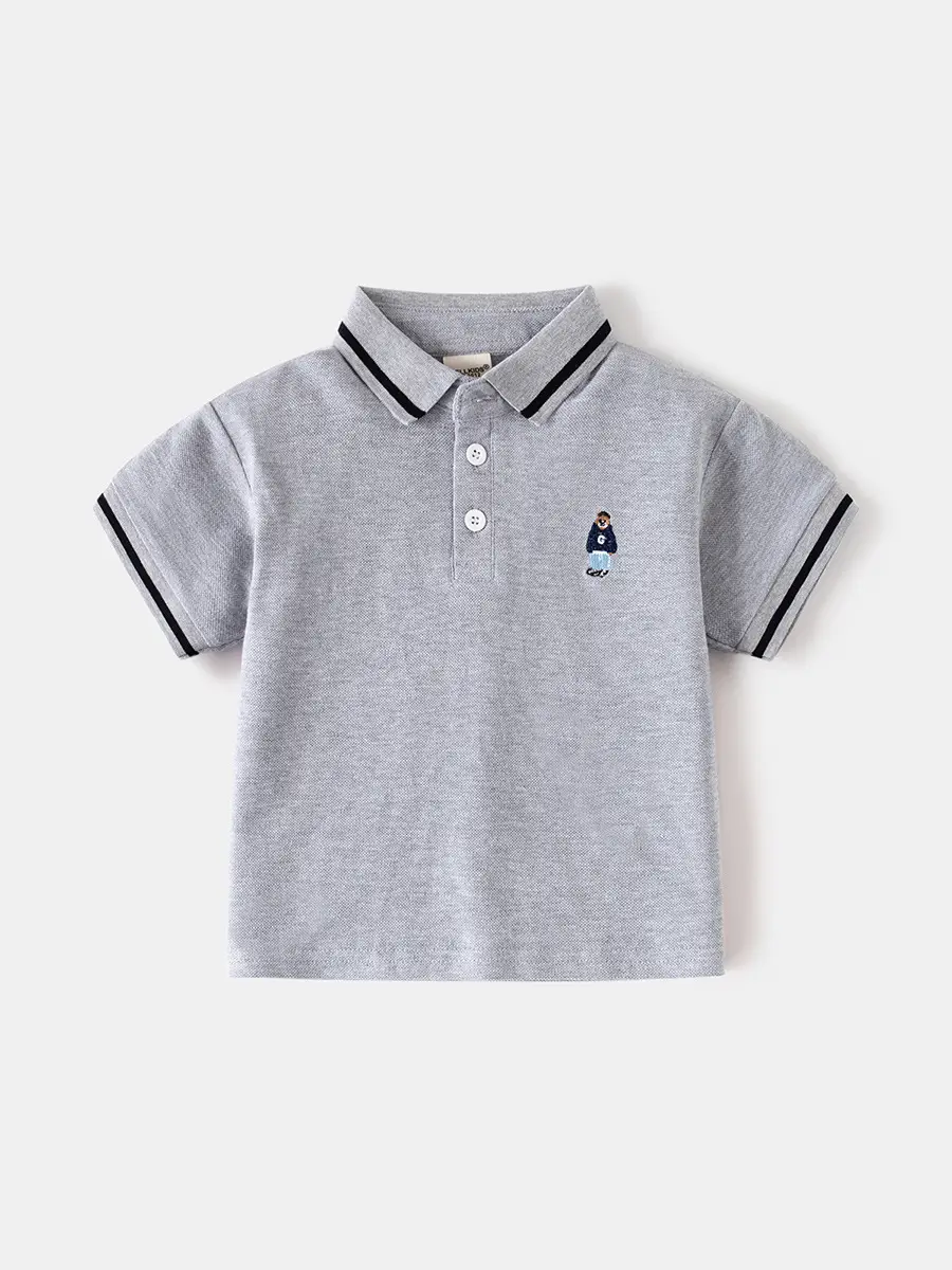 Boys Polo Shirt White Black 2026 Kids - Image 7