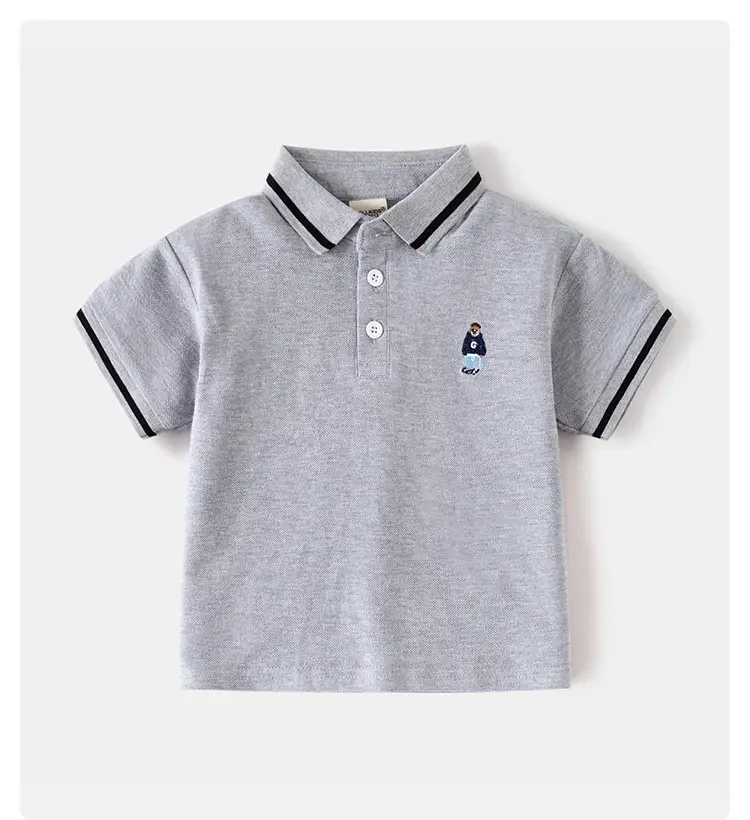 Boys Polo Shirt White Black 2026 Kids β feature 1