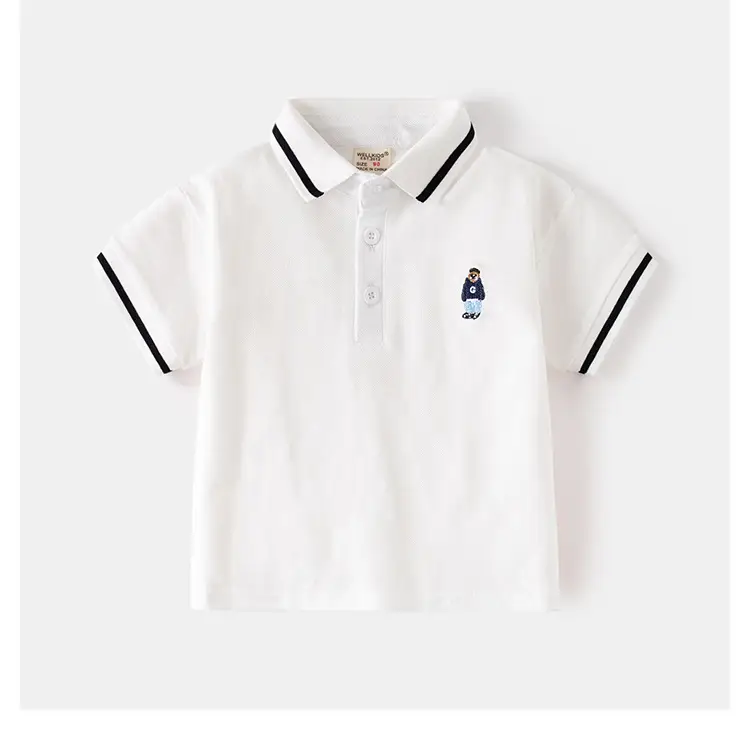 Boys Polo Shirt White Black 2026 Kids β feature 11