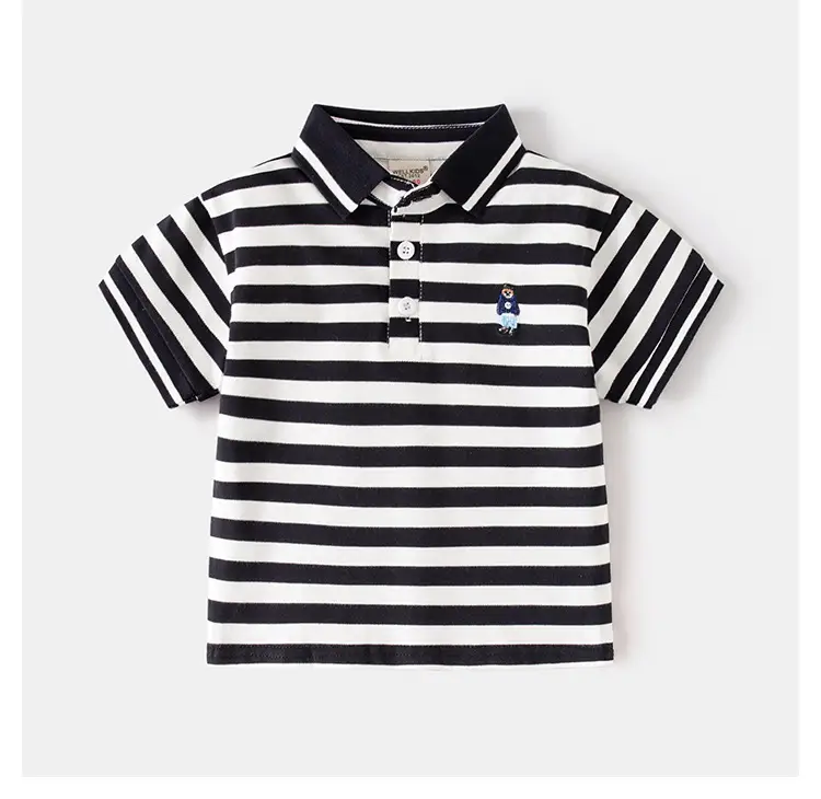 Boys Polo Shirt White Black 2026 Kids β feature 15