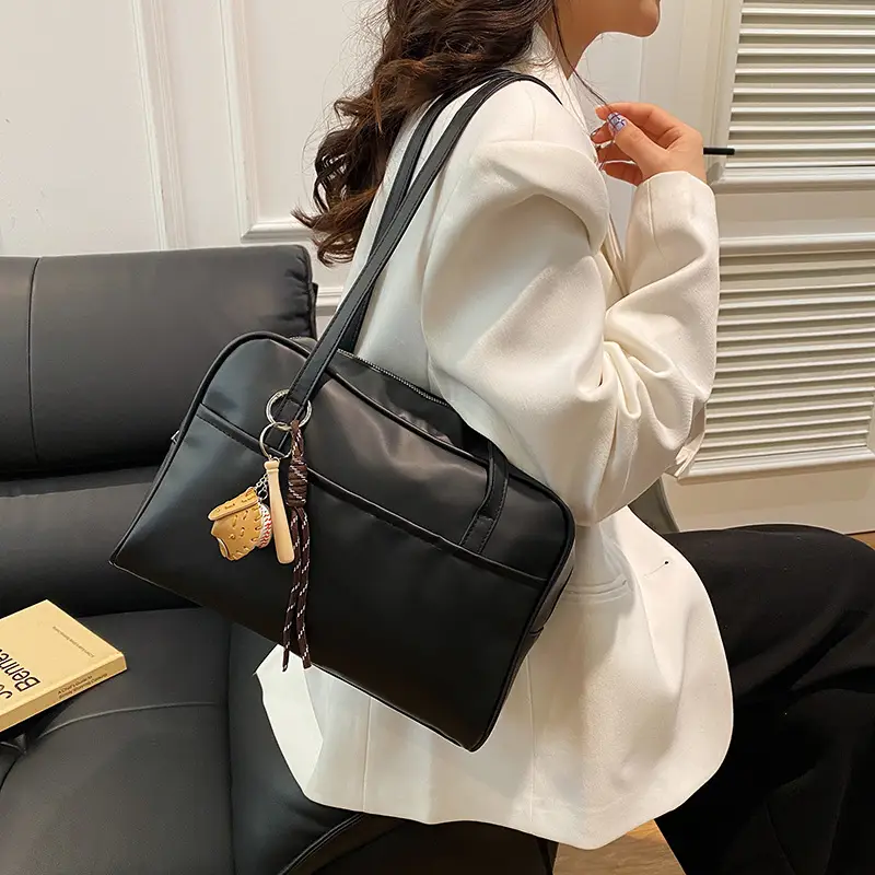 Retro Brown Tote Bag Women 2024 Winter Shoulder - Image 3