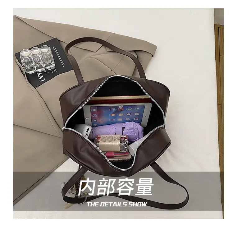 Retro Brown Tote Bag Women 2024 Winter Shoulder — feature 3