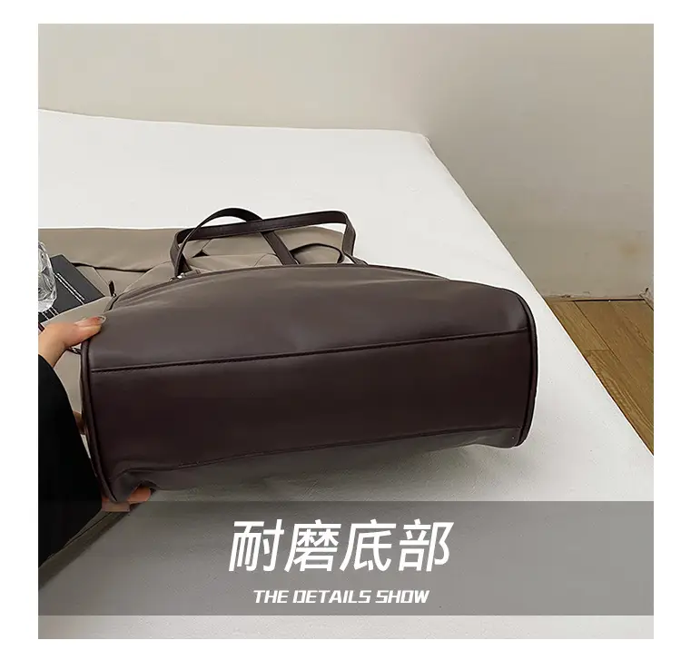 Retro Brown Tote Bag Women 2024 Winter Shoulder — feature 7