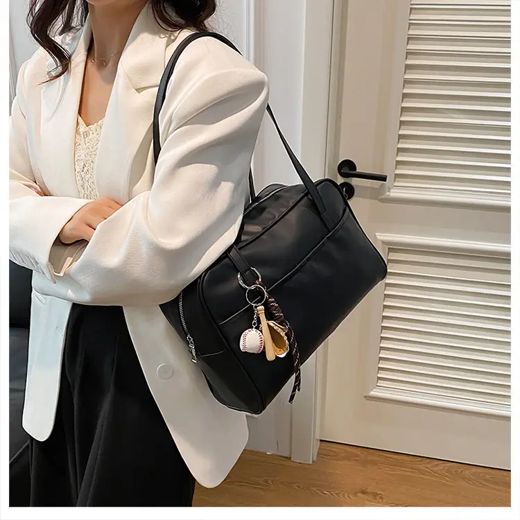 Retro Brown Tote Bag Women 2024 Winter Shoulder — feature 9