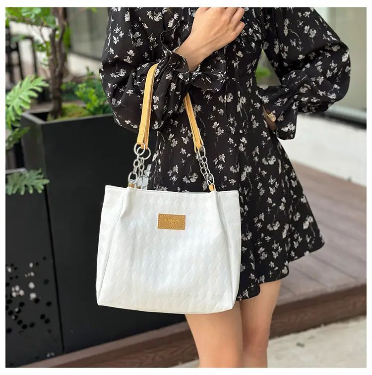 Large Capacity Black Textured Shoulder Bag for Women — feature 18