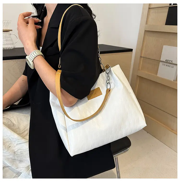 Large Capacity Black Textured Shoulder Bag for Women — feature 26