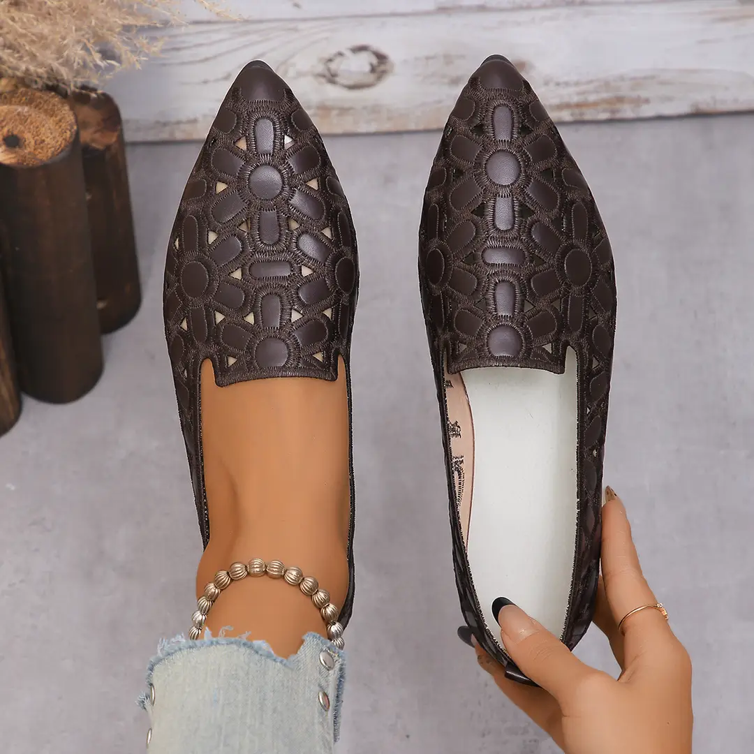36-43 Large Size Women's Shoes Pointed Toe 2025 New Flat Breathable Shallow Mouth Slip-On Women's Shoes Easiest for Match — feature 10