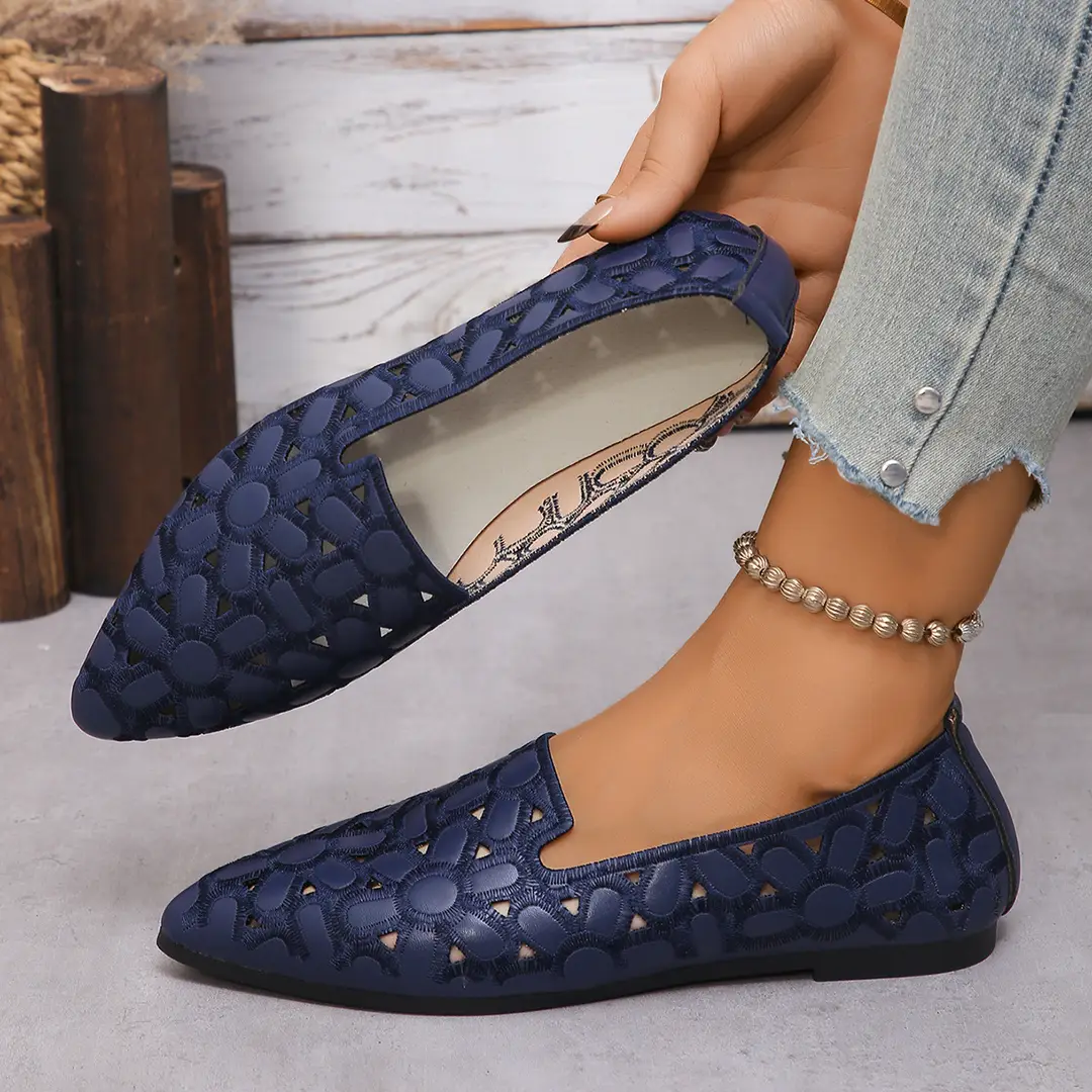 36-43 Large Size Women's Shoes Pointed Toe 2025 New Flat Breathable Shallow Mouth Slip-On Women's Shoes Easiest for Match — feature 11
