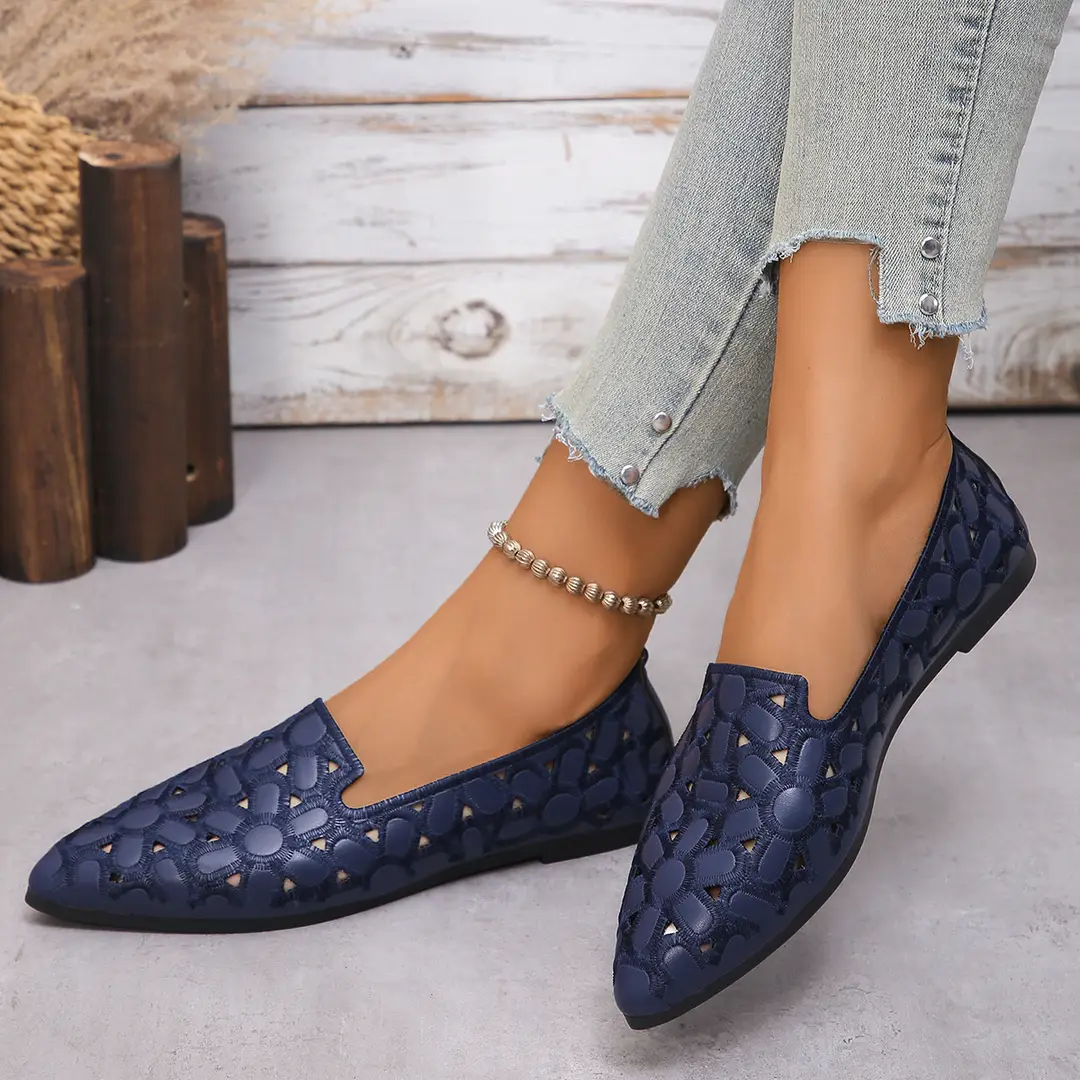 36-43 Large Size Women's Shoes Pointed Toe 2025 New Flat Breathable Shallow Mouth Slip-On Women's Shoes Easiest for Match — feature 12