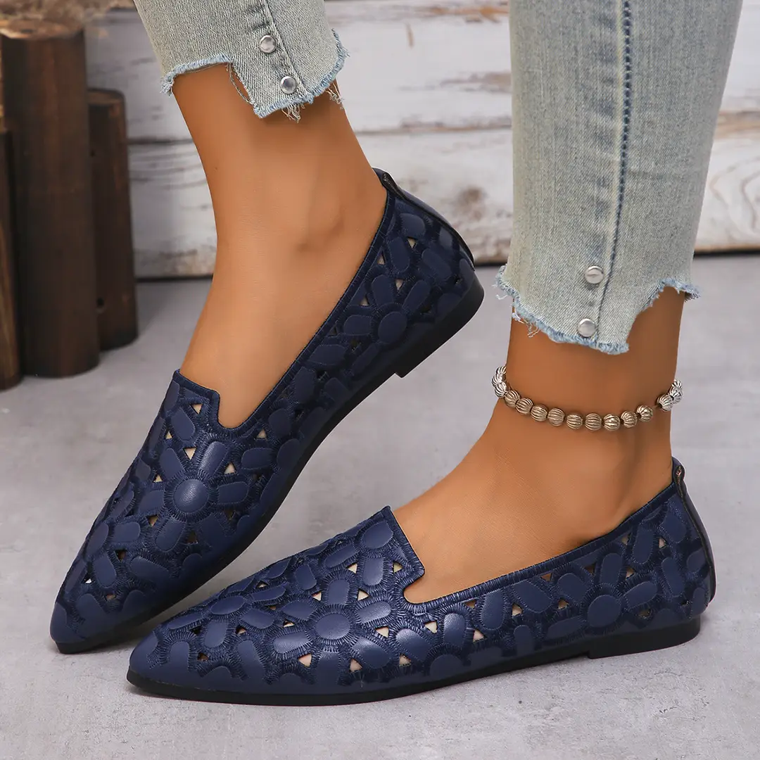 36-43 Large Size Women's Shoes Pointed Toe 2025 New Flat Breathable Shallow Mouth Slip-On Women's Shoes Easiest for Match — feature 13