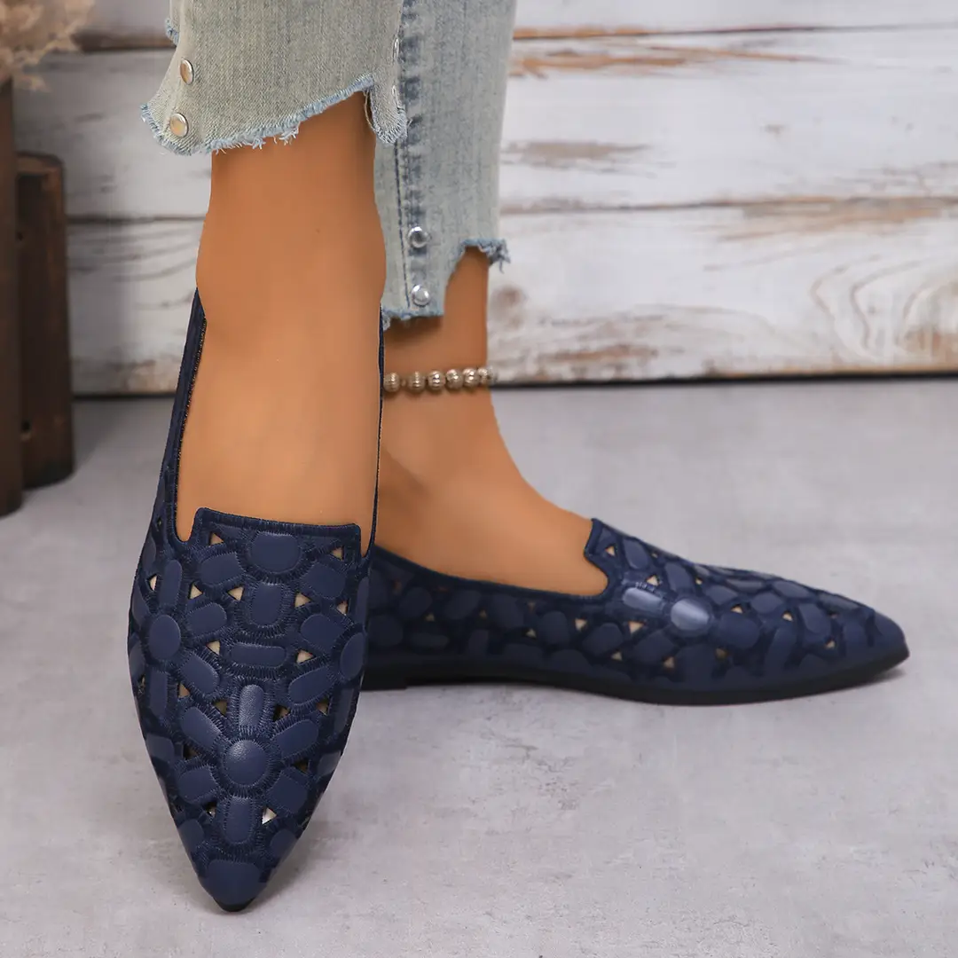 36-43 Large Size Women's Shoes Pointed Toe 2025 New Flat Breathable Shallow Mouth Slip-On Women's Shoes Easiest for Match — feature 14