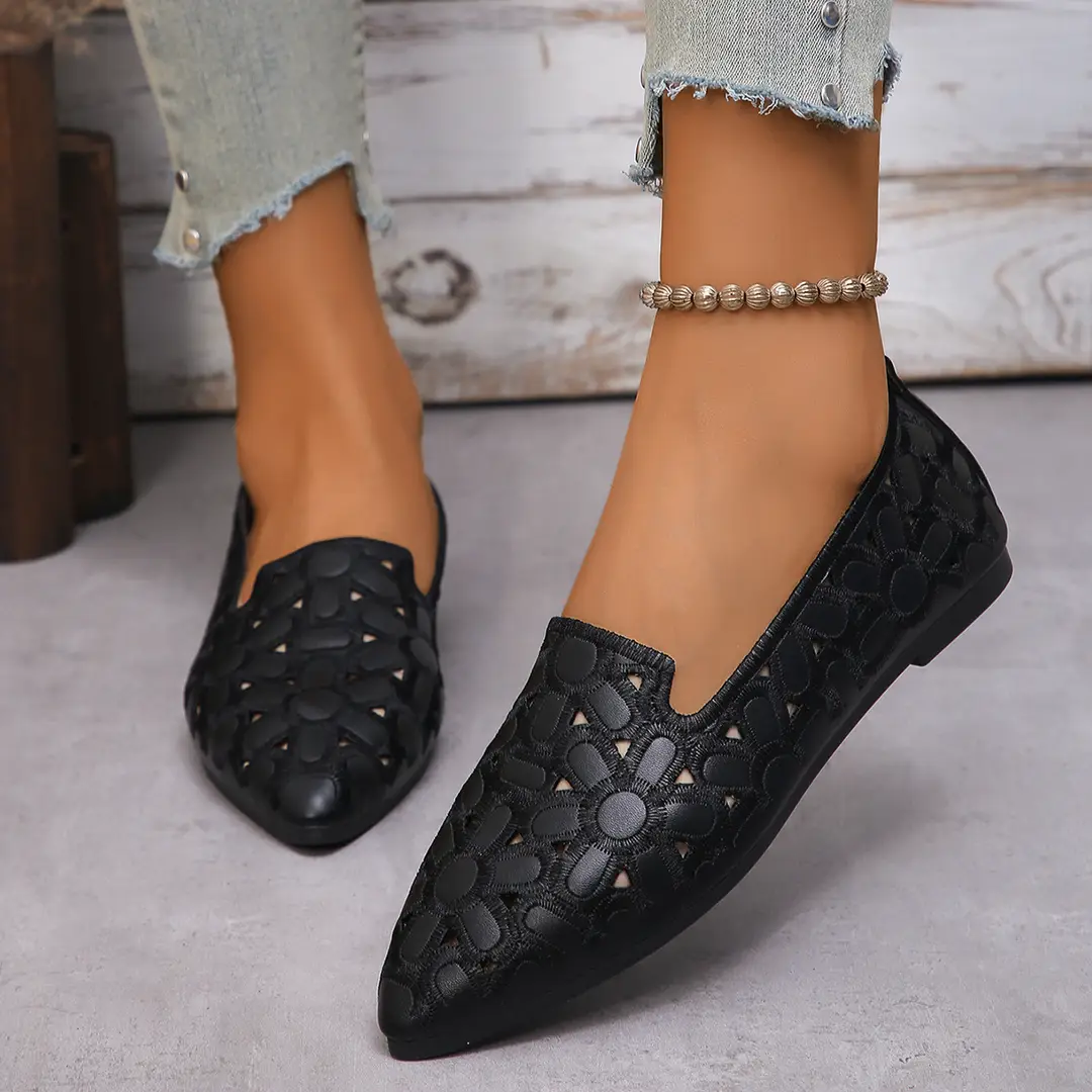 36-43 Large Size Women's Shoes Pointed Toe 2025 New Flat Breathable Shallow Mouth Slip-On Women's Shoes Easiest for Match — feature 4