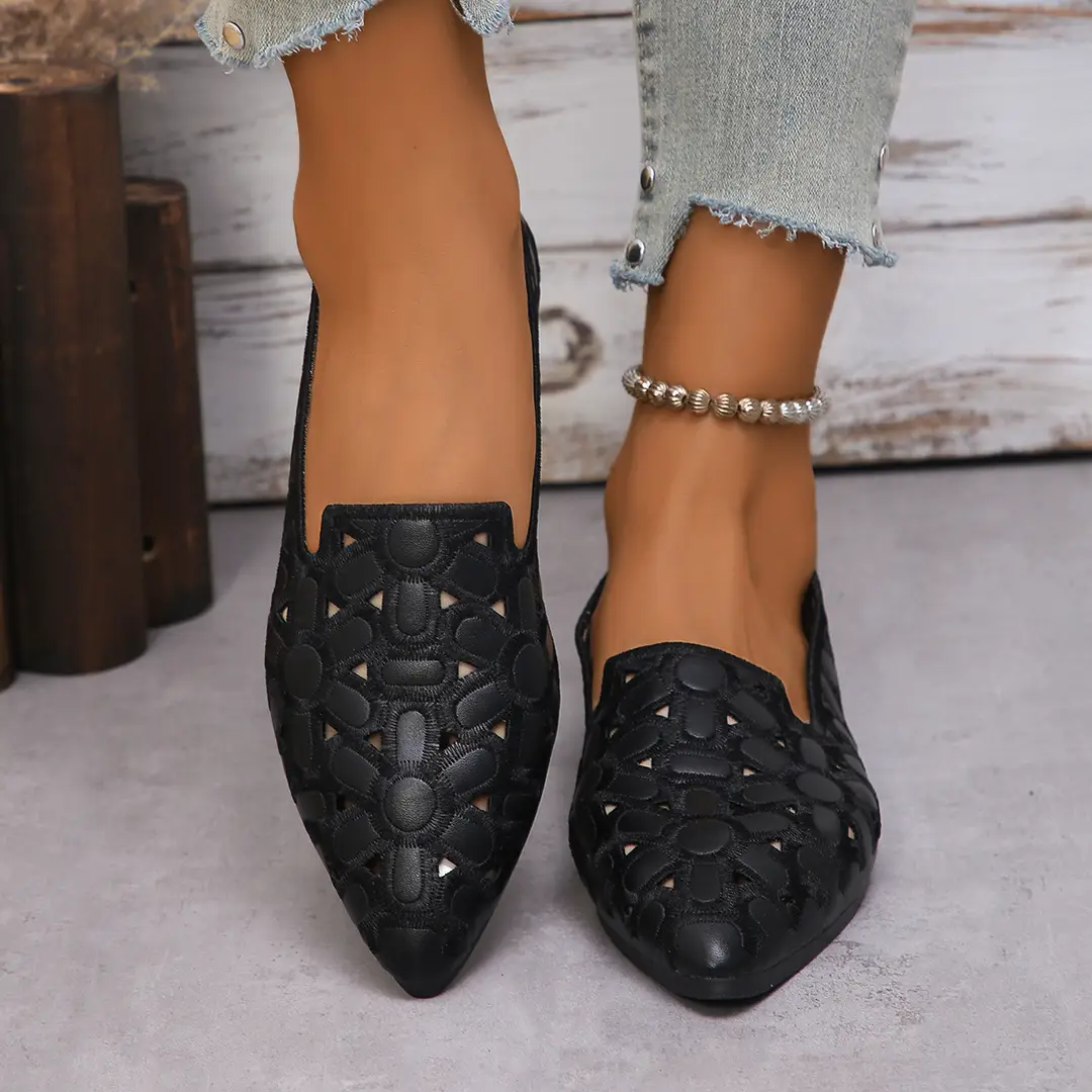 36-43 Large Size Women's Shoes Pointed Toe 2025 New Flat Breathable Shallow Mouth Slip-On Women's Shoes Easiest for Match — feature 5