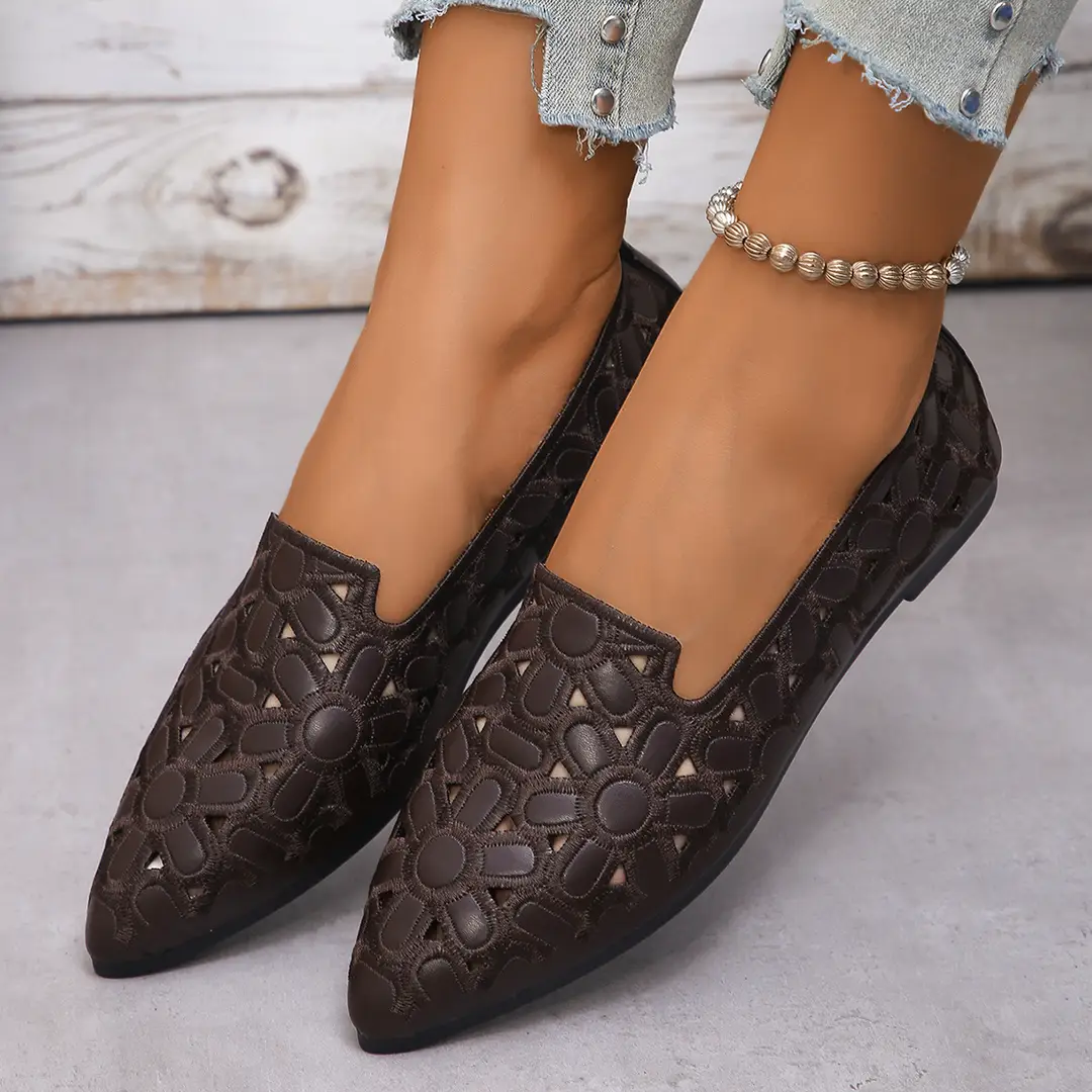 36-43 Large Size Women's Shoes Pointed Toe 2025 New Flat Breathable Shallow Mouth Slip-On Women's Shoes Easiest for Match — feature 6