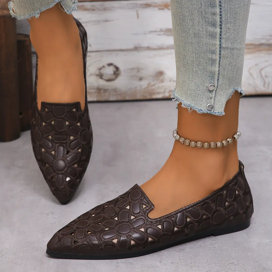 36-43 Large Size Women's Shoes Pointed Toe 2025 New Flat Breathable Shallow Mouth Slip-On Women's Shoes Easiest for Match — feature 7