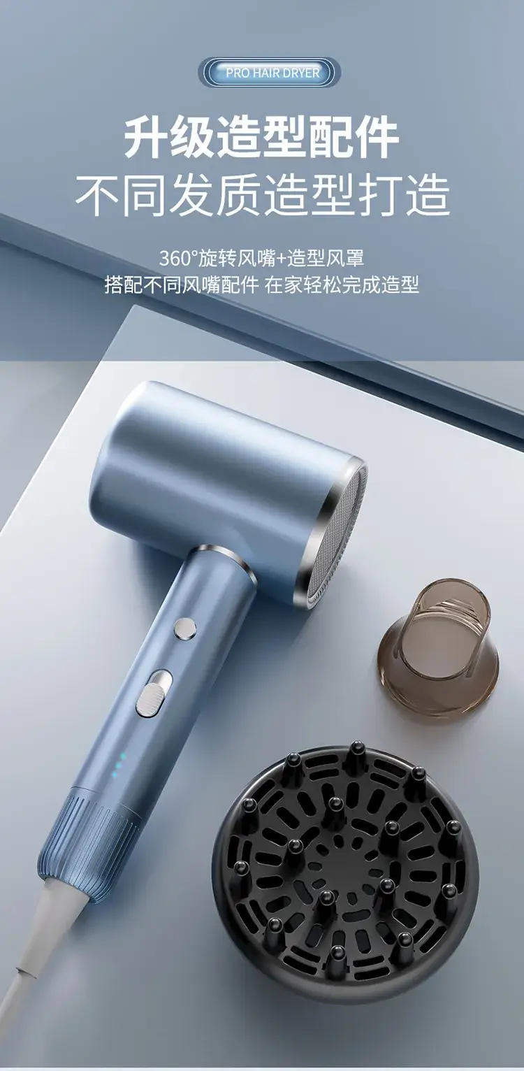 High Power Hair Dryer for Salon Use, Blue, Negative Ion, Quick Dry — feature 17