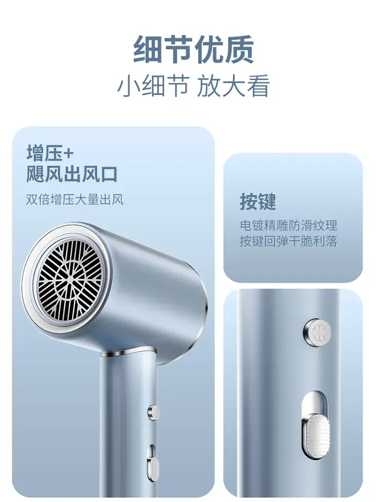 High Power Hair Dryer for Salon Use, Blue, Negative Ion, Quick Dry — feature 22