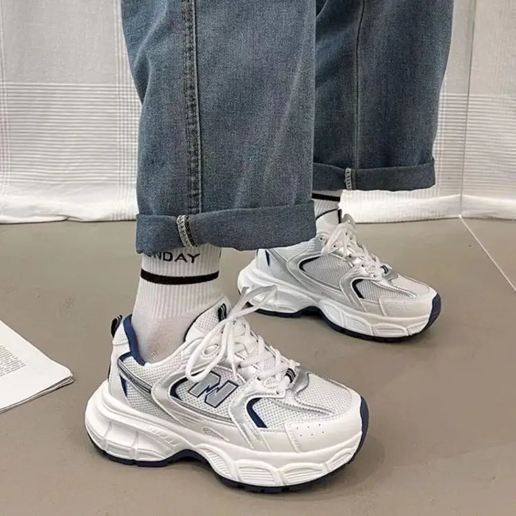 White Thick-Strap Casual Sneakers for Kids & Teens - Image 4