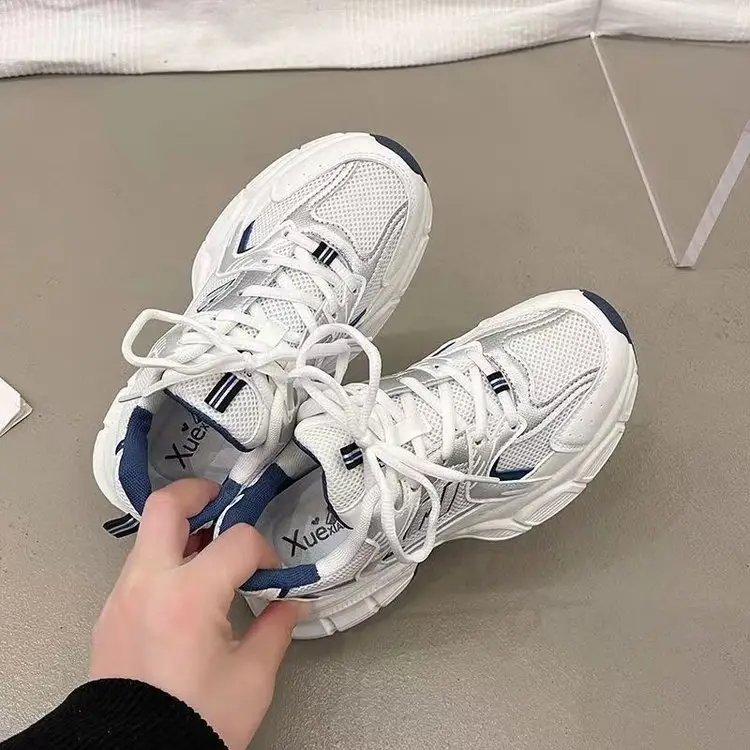 White Thick-Strap Casual Sneakers for Kids & Teens - Image 5
