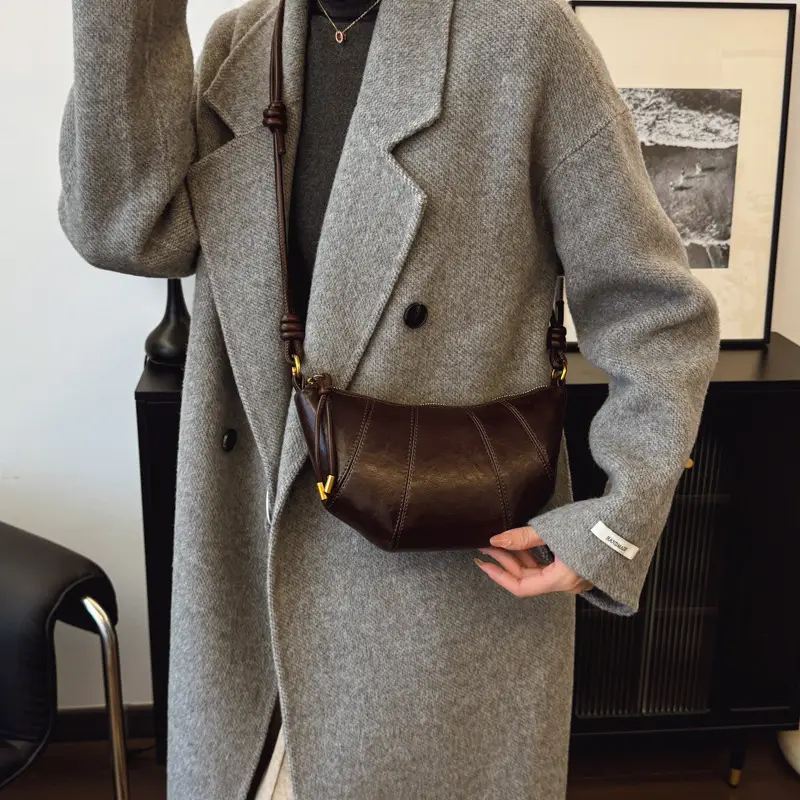 Brown Leather Shoulder Crossbody Bag for Women - Image 6