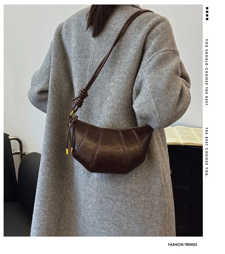 Brown Leather Shoulder Crossbody Bag for Women — feature 3