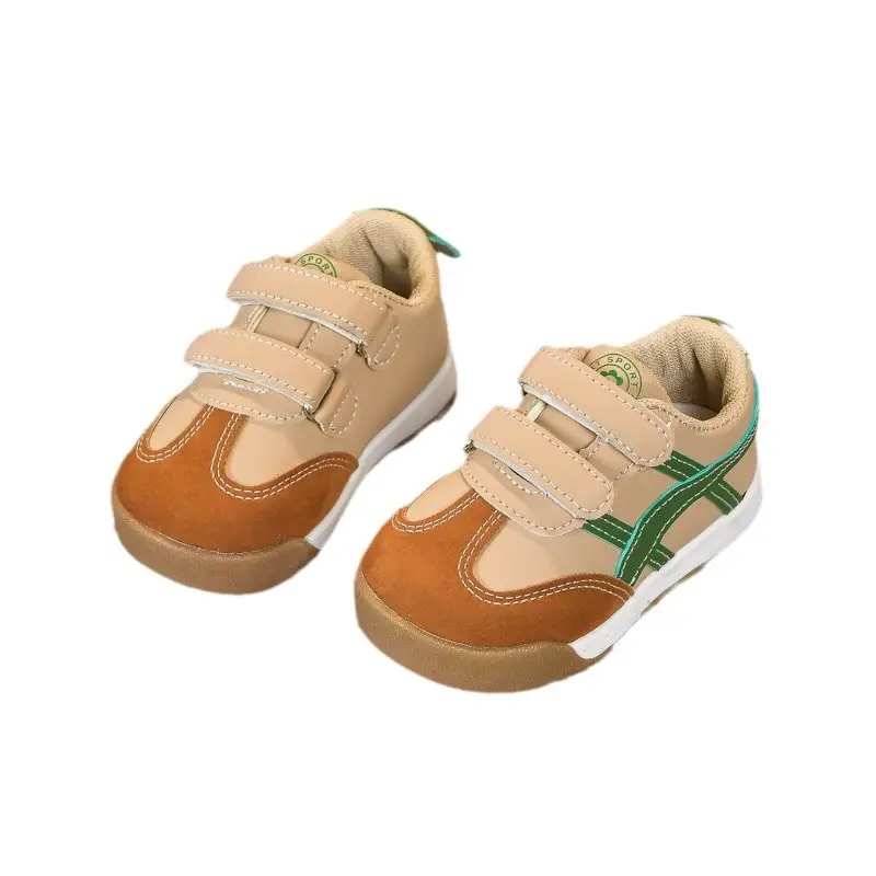 White Kids Sneakers with Velcro Closure
