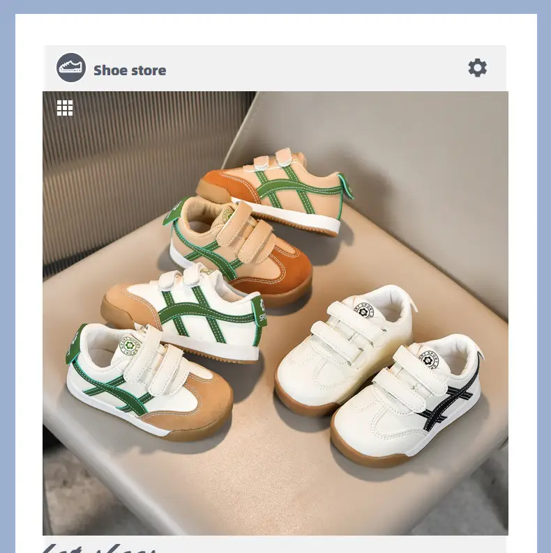 White Kids Sneakers with Velcro Closure — feature 1