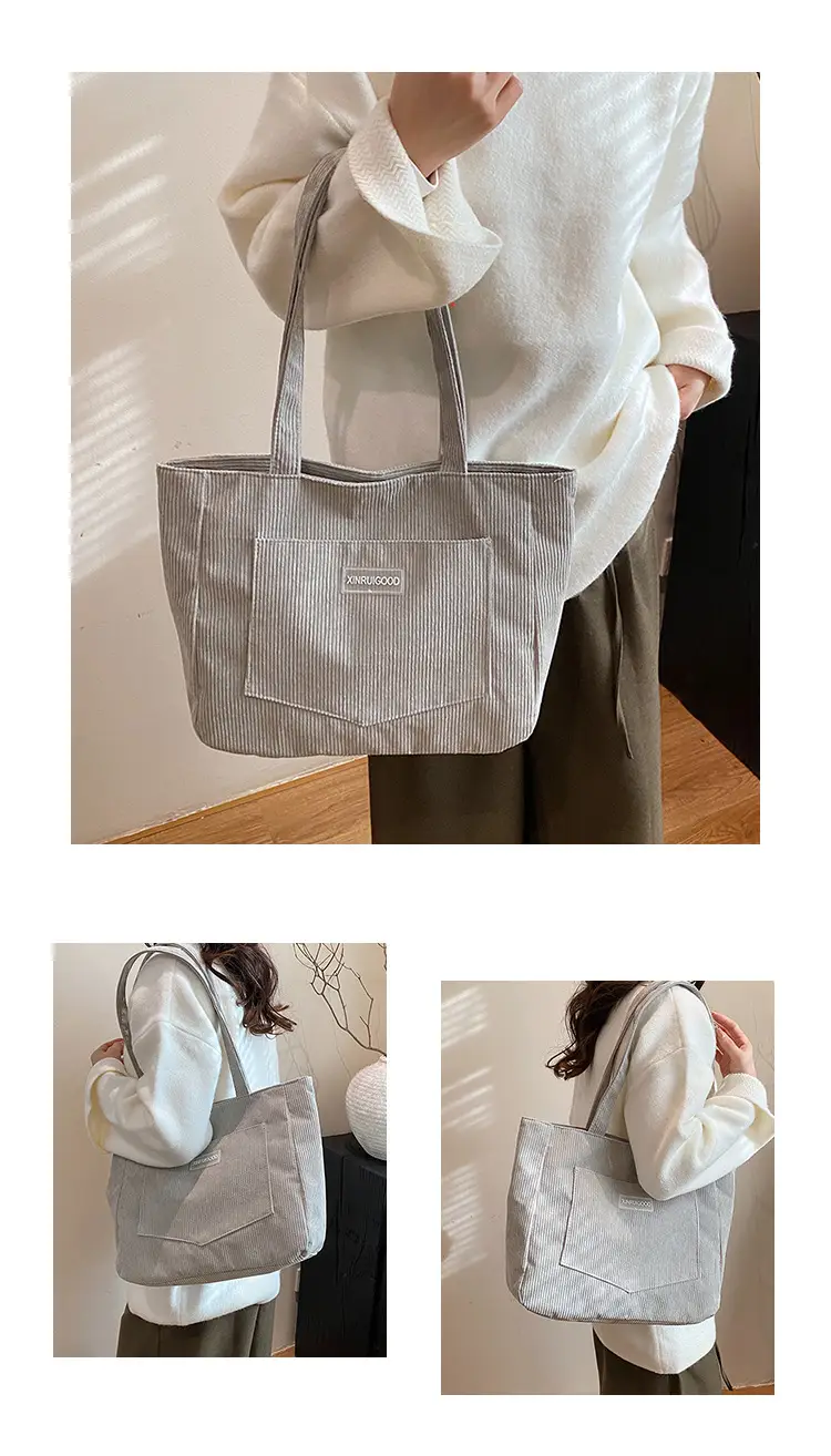 Women's Corduroy Shoulder Bag Tan 2024 New — feature 19