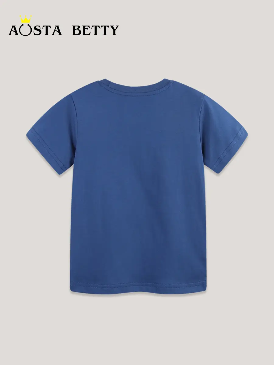 Blue Knitted Cotton Boys T-Shirt Summer New - Image 3