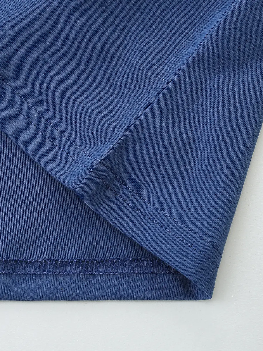 Blue Knitted Cotton Boys T-Shirt Summer New - Image 4