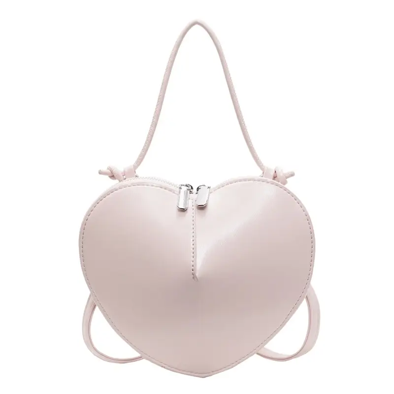 White Heart-Shaped Crossbody Bag for Women