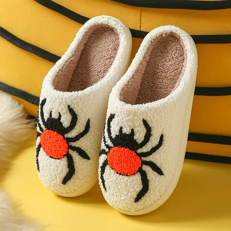 Wholesale Winter Mushroom Smiley Face Heart-Shaped Cotton Slippers for Women, Indoor Plush Warm Slippers, Thickened and Warm