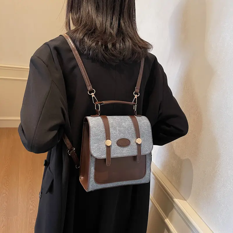 Women's 2024 Winter Shoulder Bag Blue Brown - Image 4
