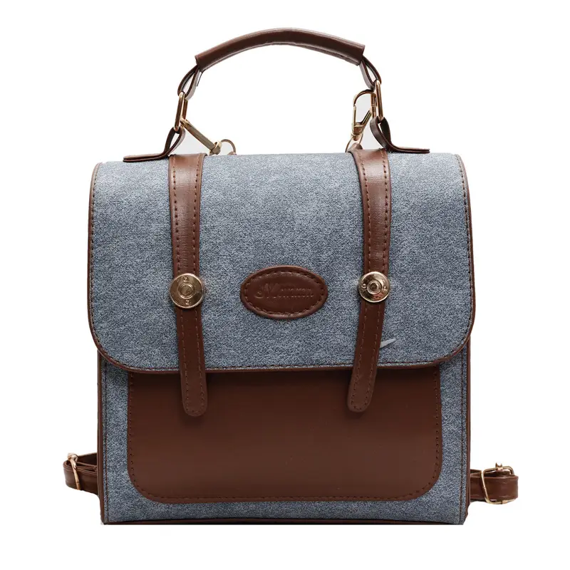 Women's 2024 Winter Shoulder Bag Blue Brown - Image 8