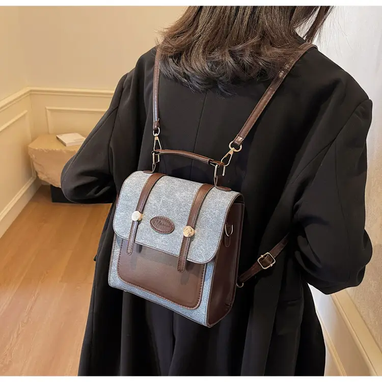 Women's 2024 Winter Shoulder Bag Blue Brown — feature 10