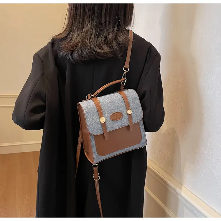 Women's 2024 Winter Shoulder Bag Blue Brown — feature 11