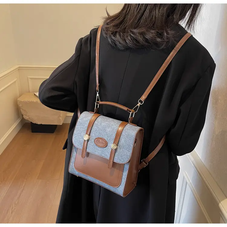 Women's 2024 Winter Shoulder Bag Blue Brown — feature 12