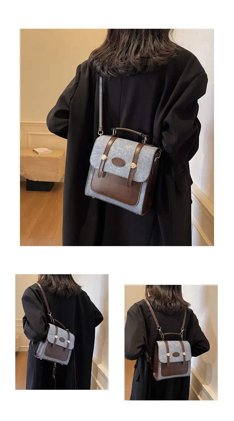 Women's 2024 Winter Shoulder Bag Blue Brown — feature 15